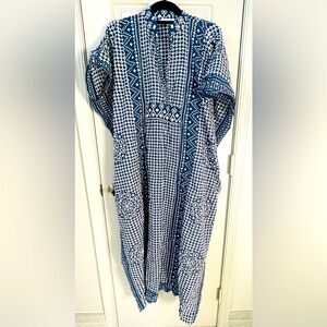 Emerson Fry Indigo Caftan Dress Swimsuit Coverup